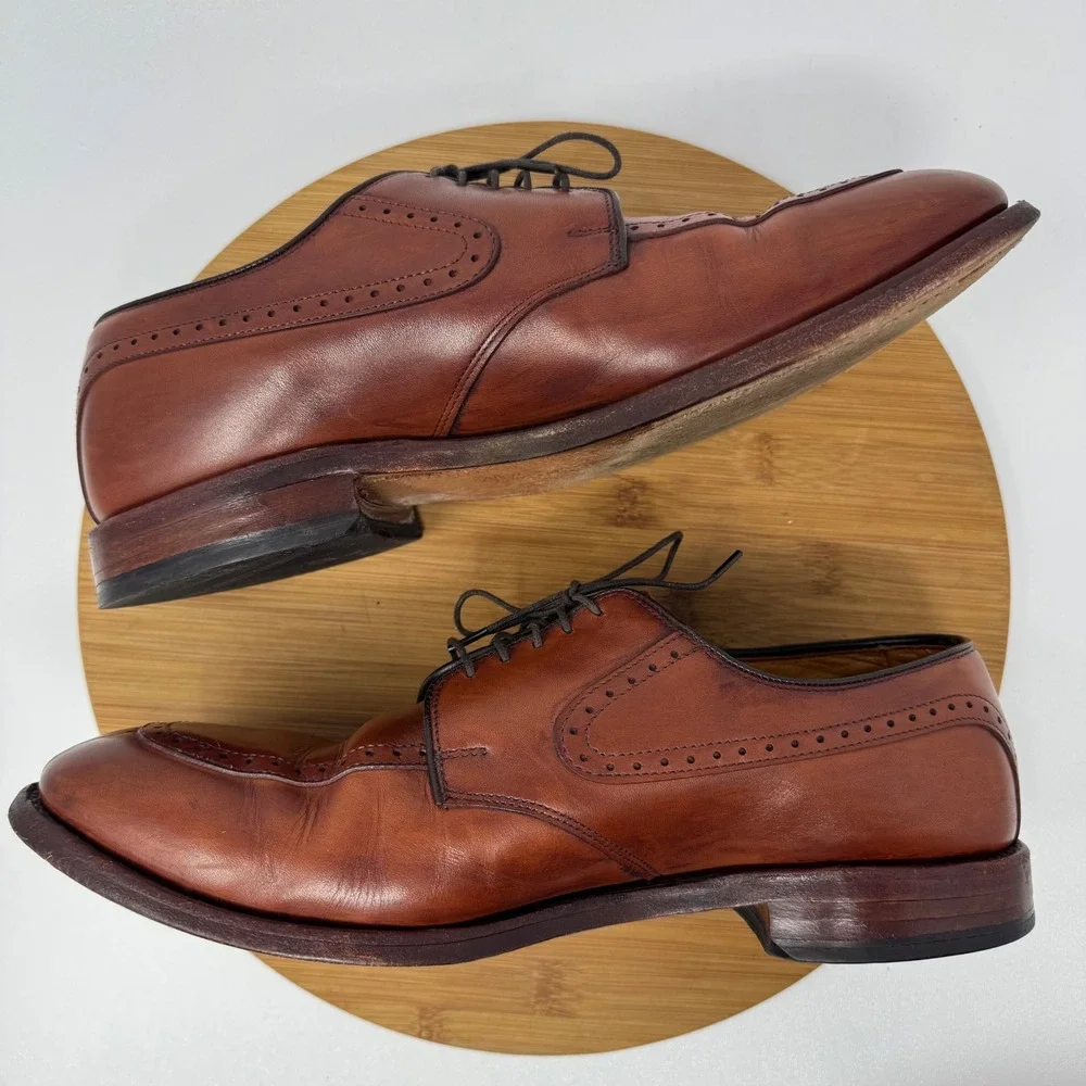 Allen Edmonds Kingsley Mens 9.5 EEE Brown Leather Wingtip‎ Derby Shoes 3560 USA